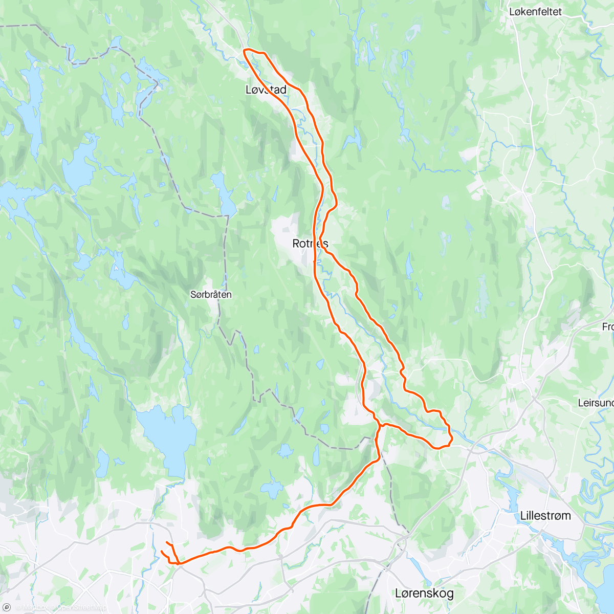 Map of the activity, Runde i Nittedal m/sykkelgruppa☀️