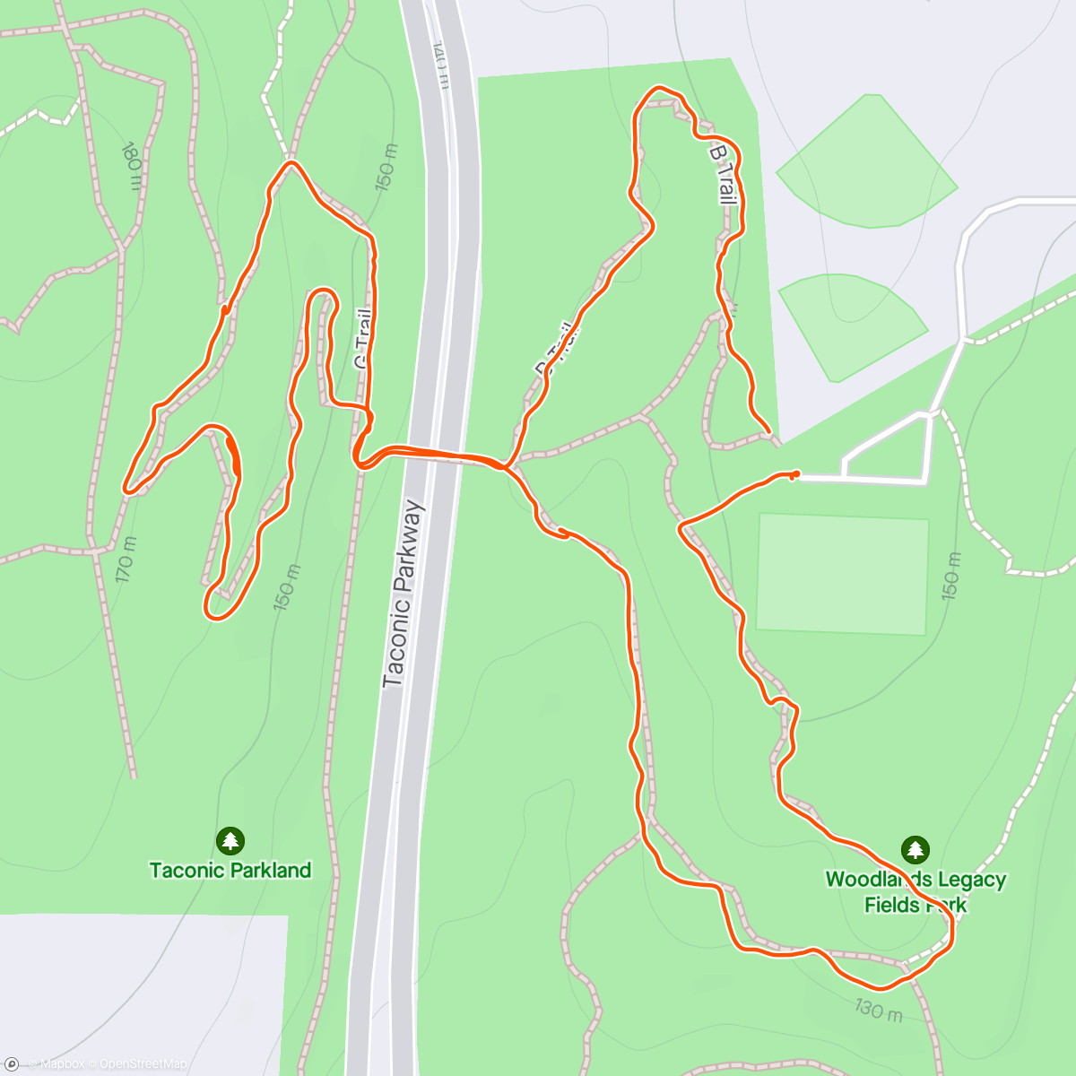 Map of the activity, Granite for some hills.