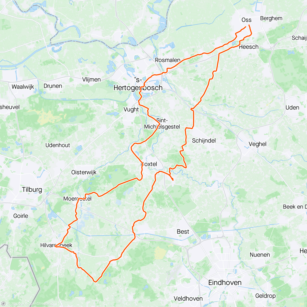 Mapa da atividade, Na 60 km 💨 tegen helemaal leeg…..