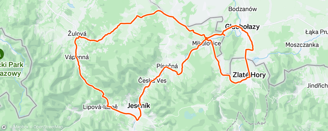 Map of the activity, Lunch Ride