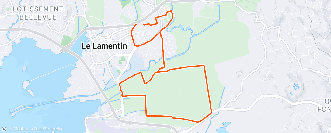 Map of the activity, Course à pied le matin