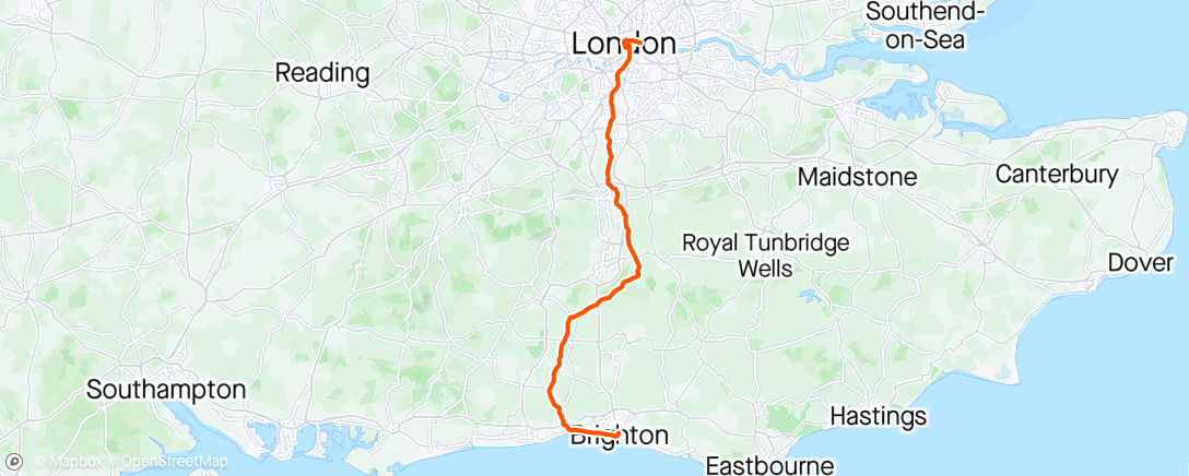 Mapa da atividade, FNRttC - London _ Shoreham-by-Sea (and on to Brighton)