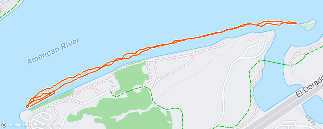 Map of the activity, Afternoon Swim