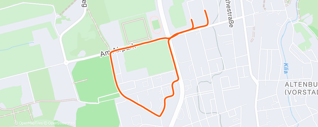 Map of the activity, Afternoon Walk