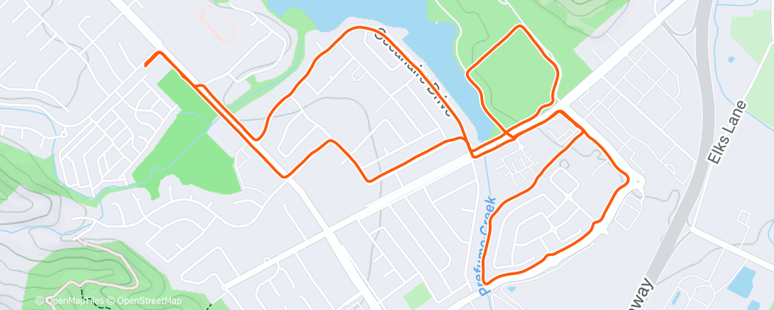 Map of the activity, Afternoon Run