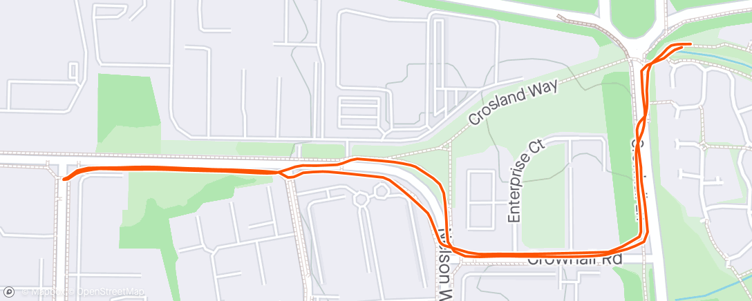 Map of the activity, Evening Run