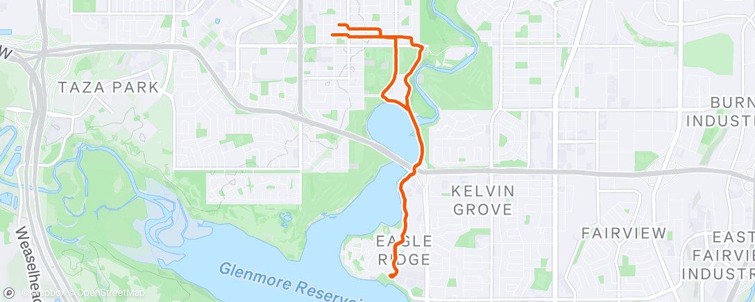 Map of the activity, Evening Run