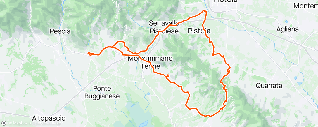 Map of the activity, Serravalle Spazzavento Casalguidi San Baronto Lamporecchio Cecina Pozzarello Monsummano Borgo