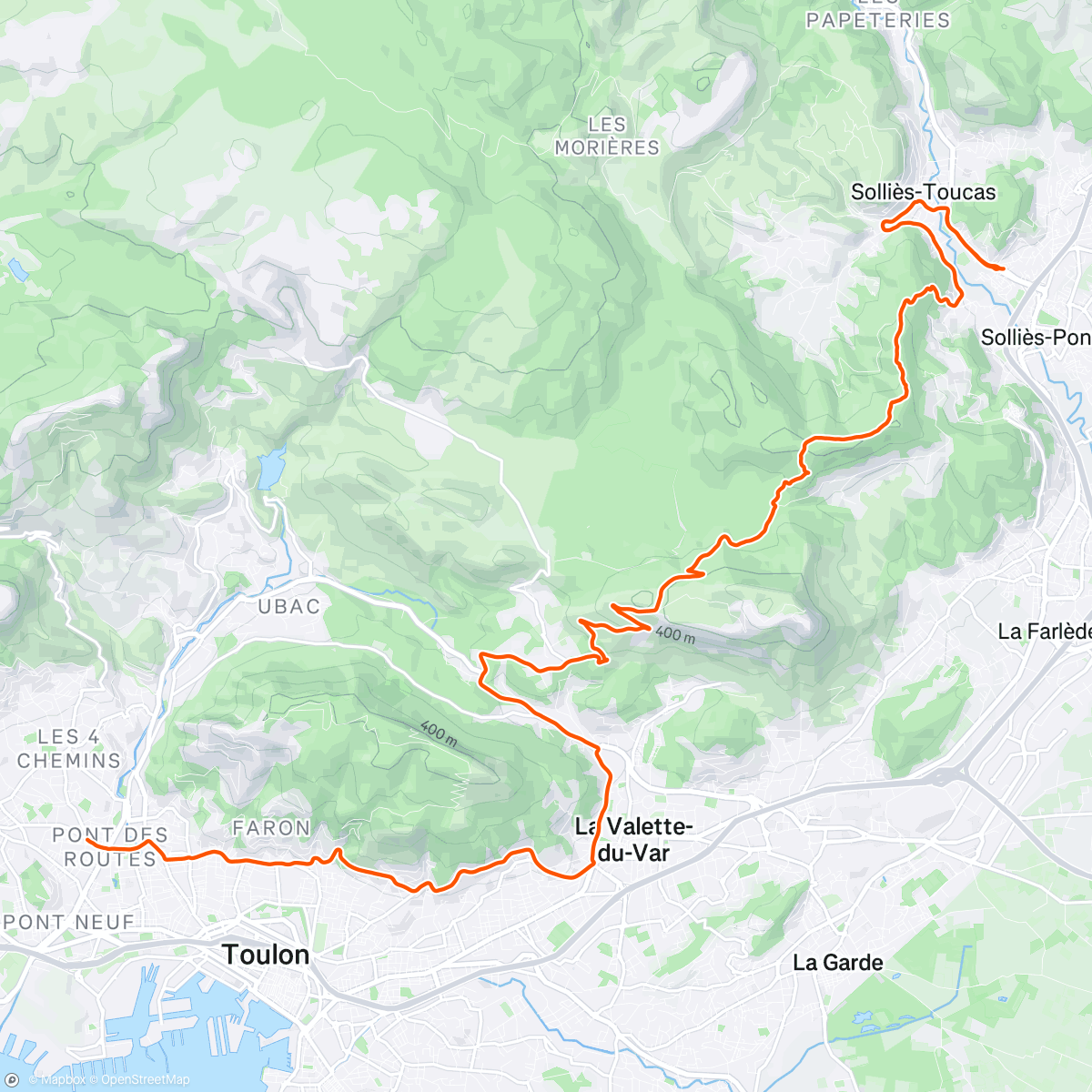 Map of the activity, Sortie VTT le matin