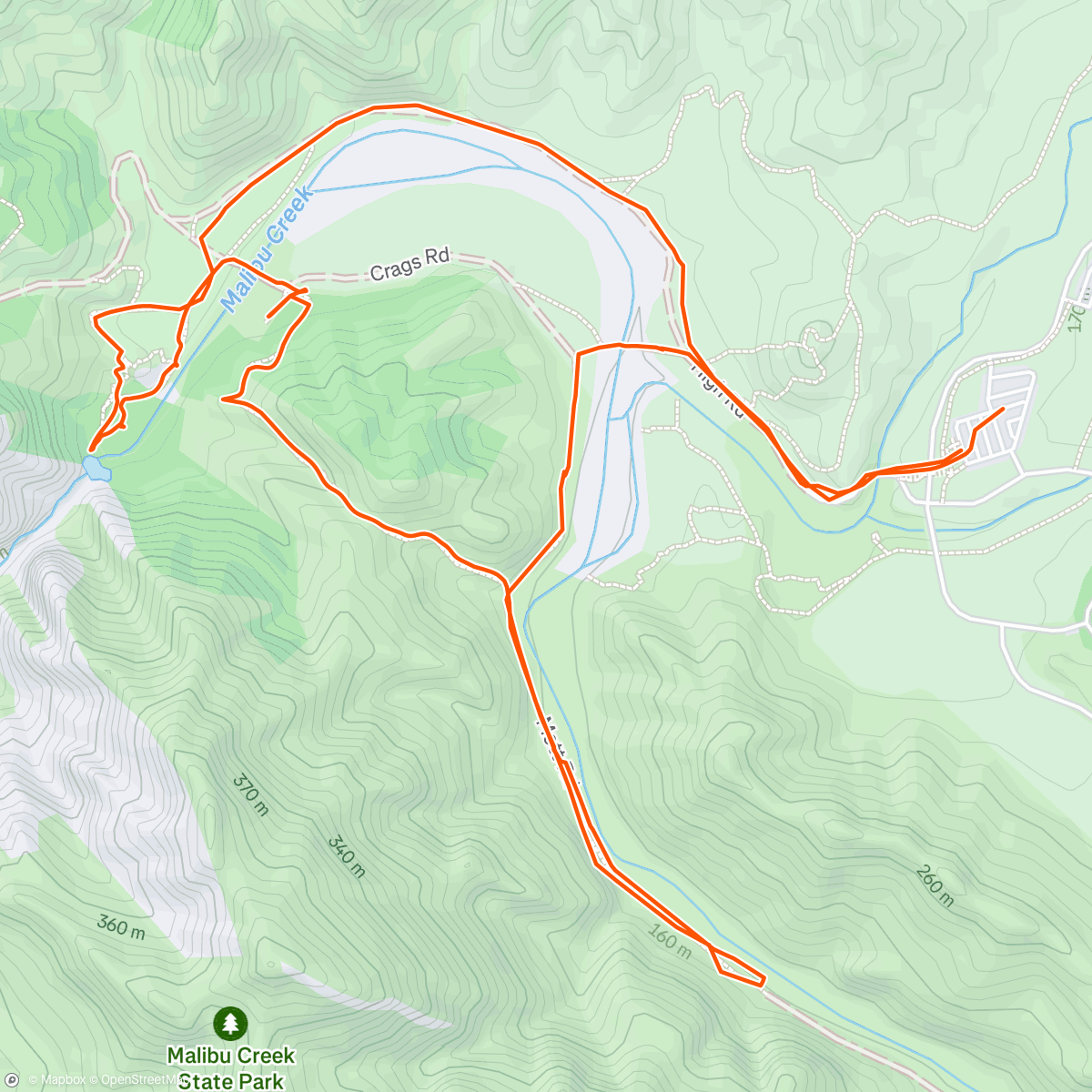 Map of the activity, Lunch Hike