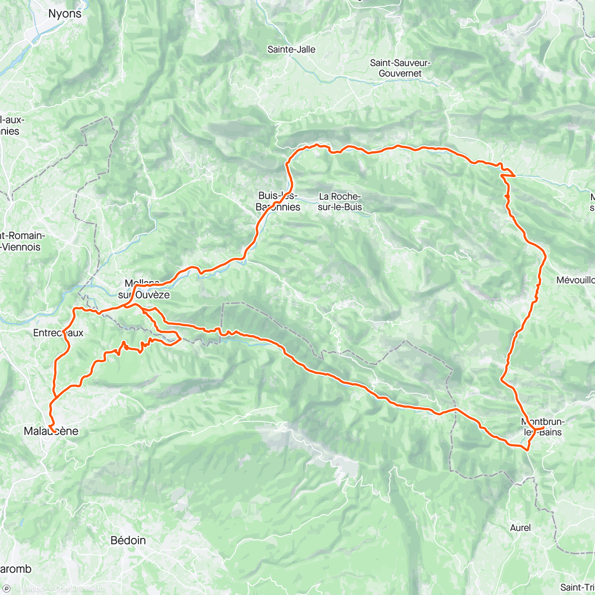 Map of the activity, DAY 6:  MARMOT BIKE TOUR 🇫🇷 Ride from Malaucène - ‘Parc regional des Baronnies Provencales'
