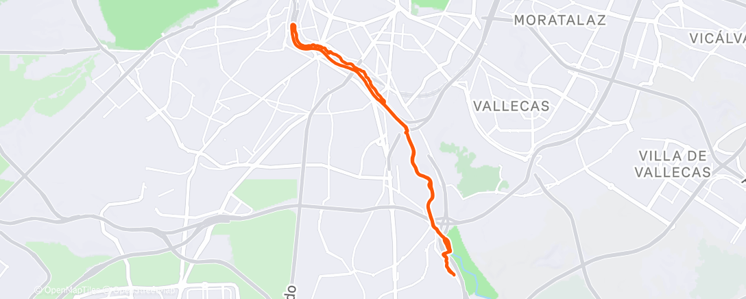 Map of the activity, E* - Run - Madrid Rio