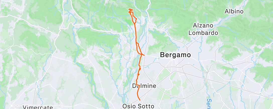Map of the activity, Roncola 5 km