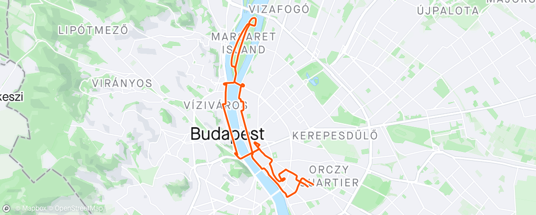 Map of the activity, Budapest by bike 🙌☀️