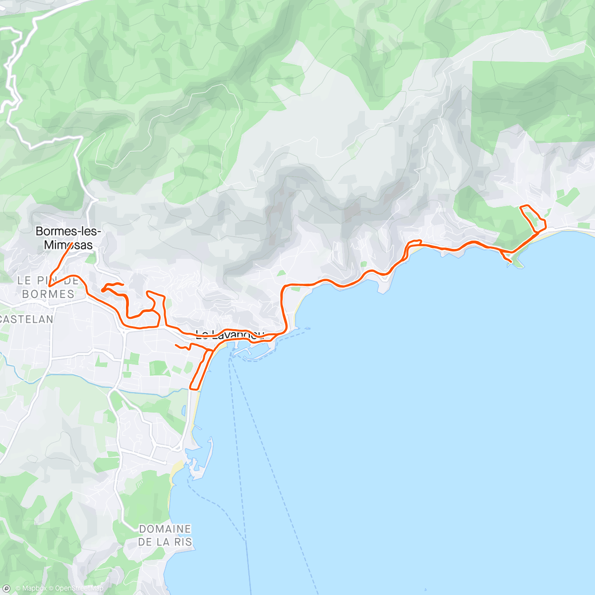 Mapa de la actividad, Vélo dans l'après-midi