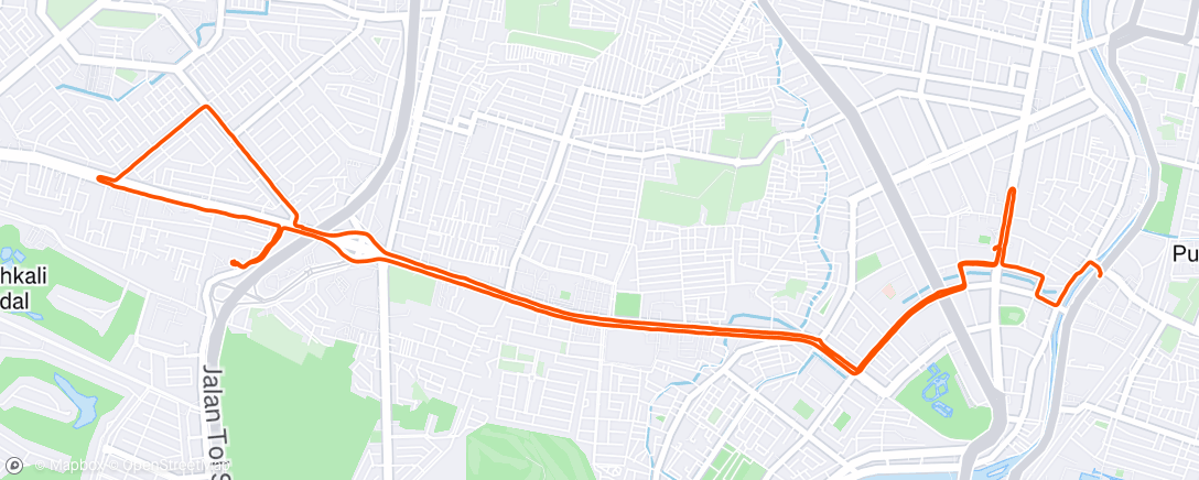 Map of the activity, Night Run