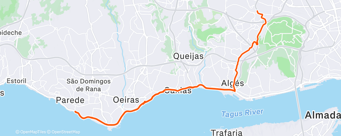 Map of the activity, Voltas - P. Arcos - Parede