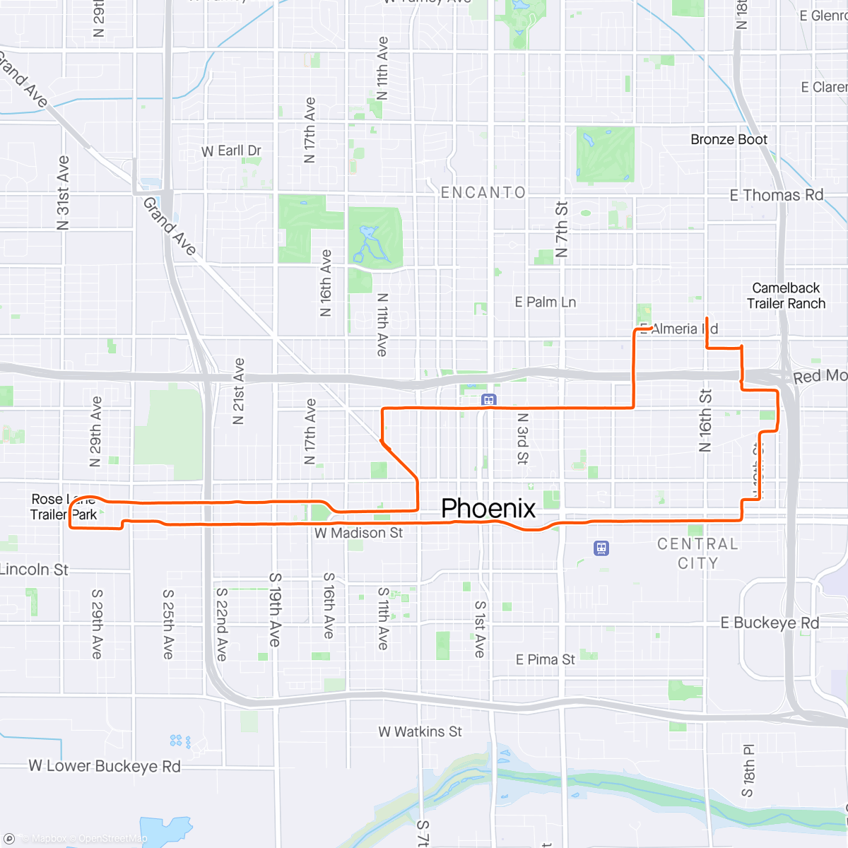 Map of the activity, Phoenix SpokesPeople T-Shirt🚲 also Wa-Jeff/Capitol Loop