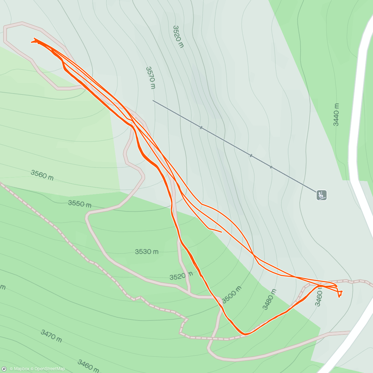 Mapa da atividade, West Ridge - Berthoud