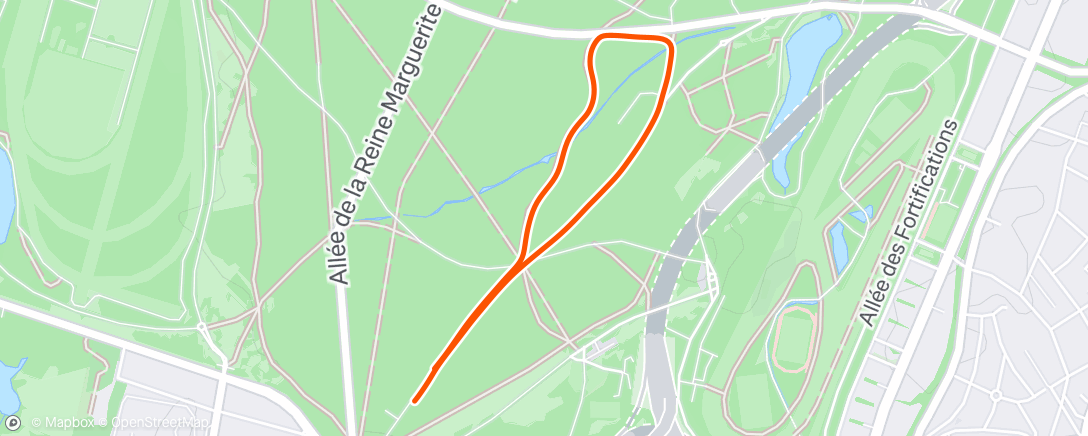 Map of the activity, Afternoon Run