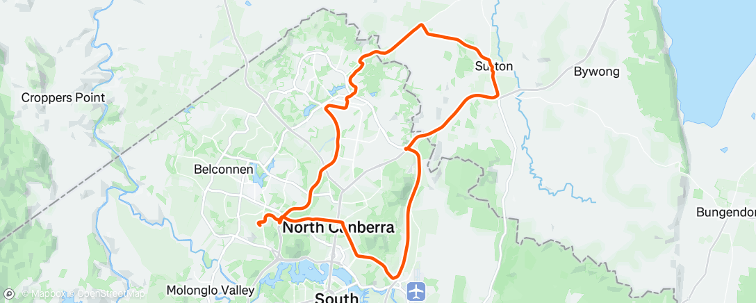 Map of the activity, Lunch Ride