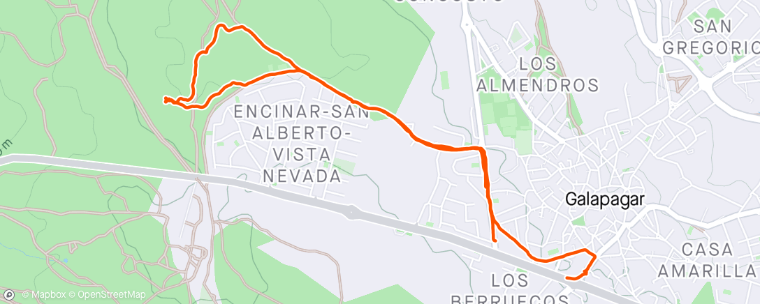 Map of the activity, Paseo al mirador de Valmayor.