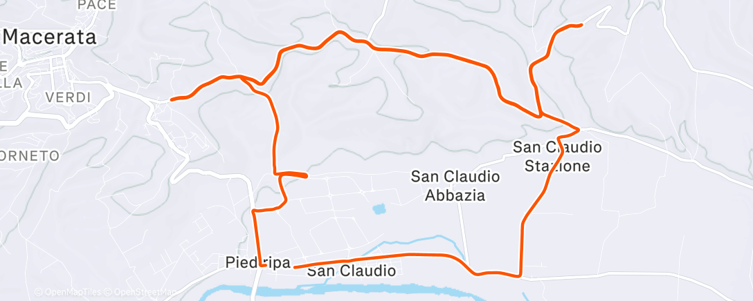 Map of the activity, Pedalata dell'ora di pranzo