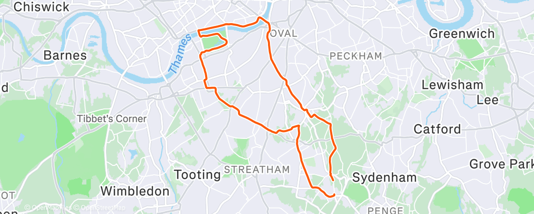 Map of the activity, Cheeky 90km week