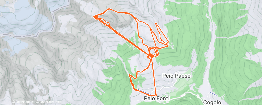 Map of the activity, Pejo 3000 sunny Day III