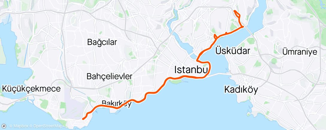 Mapa da atividade, 26/04/2024 | Morning Ride | Istanbul, Turkey