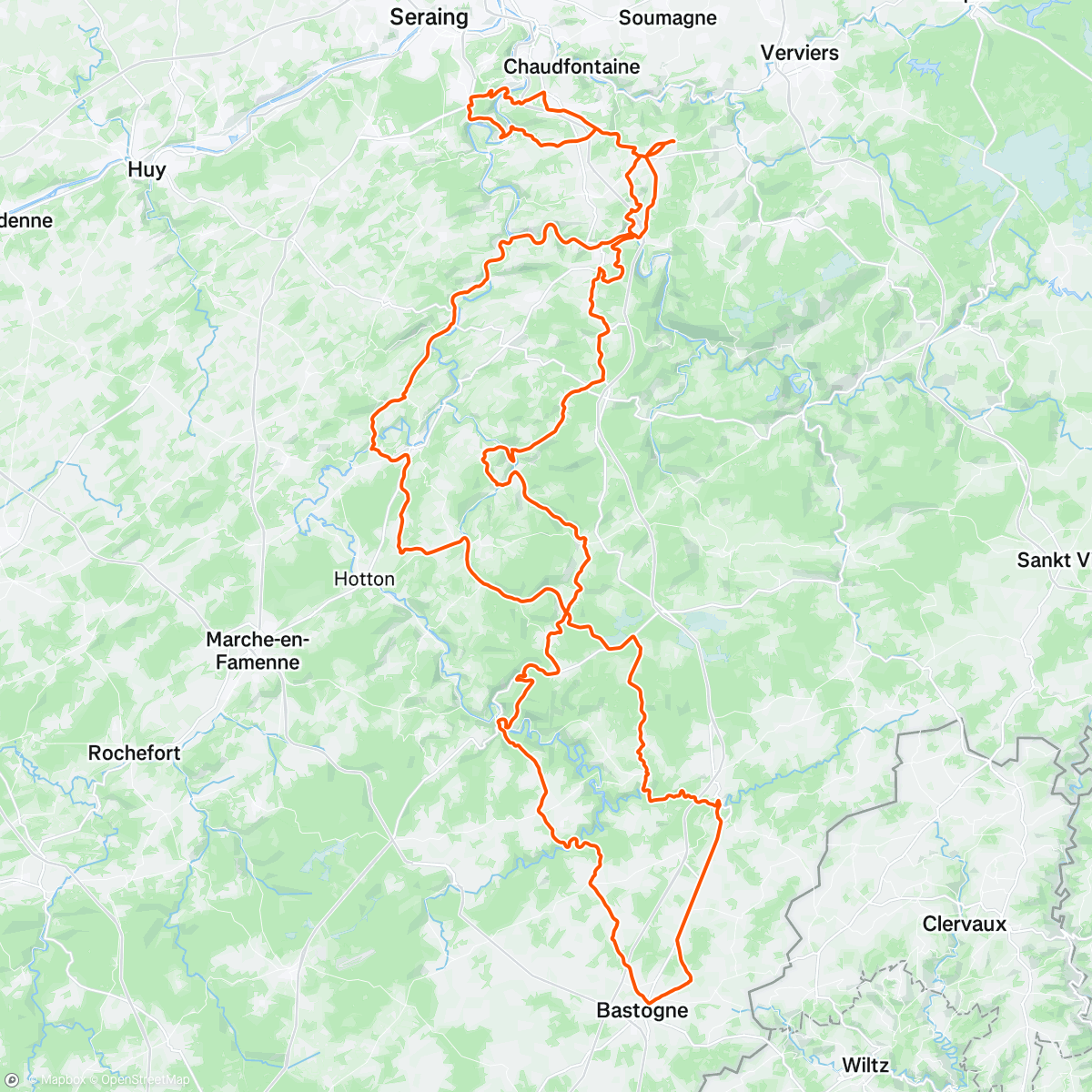 Map of the activity, Liège-Bastogne-Liège 2025