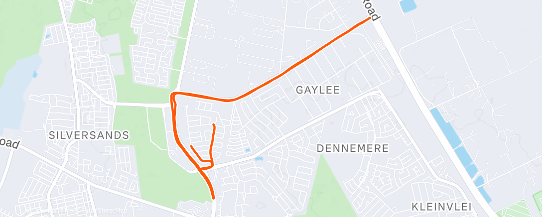 Map of the activity, Evening Run