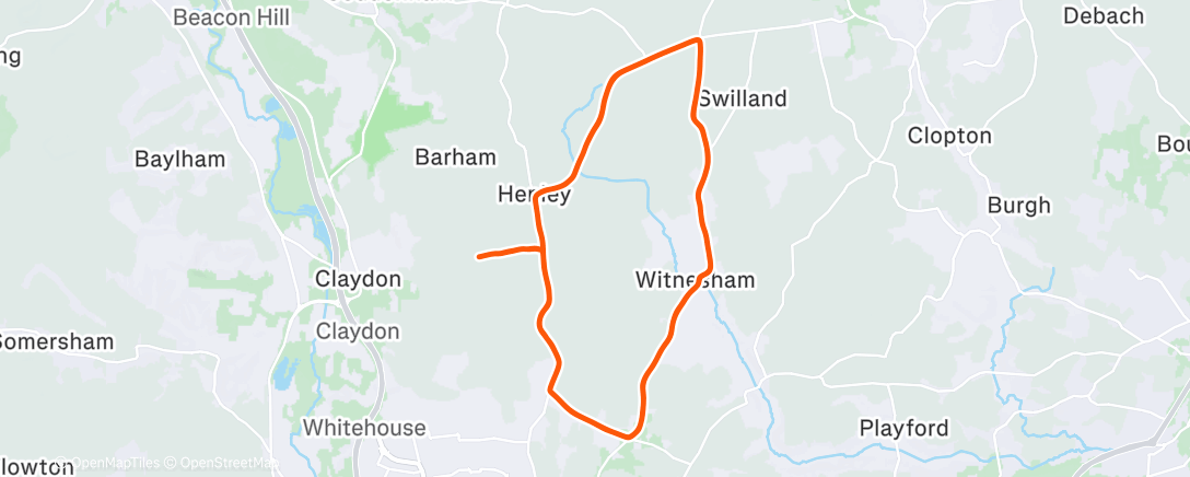 Map of the activity, Lunch Ride