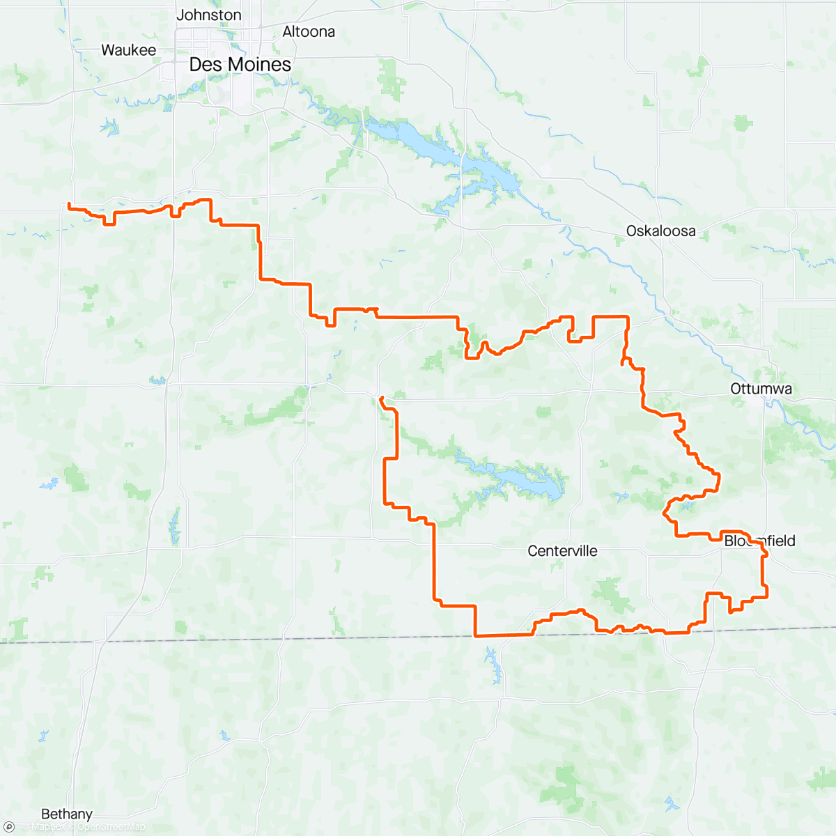 Map of the activity, 2024 Iowa Wind and Rock (attempted)