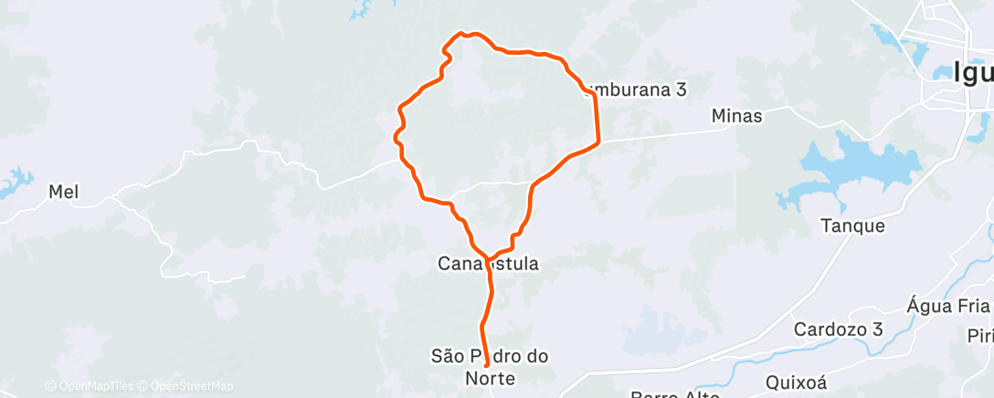 Map of the activity, Afternoon Ride