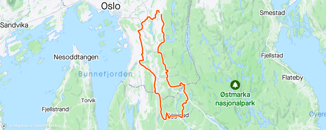 Map of the activity, Gravel og prøve litt sti igjen i Sørmarka