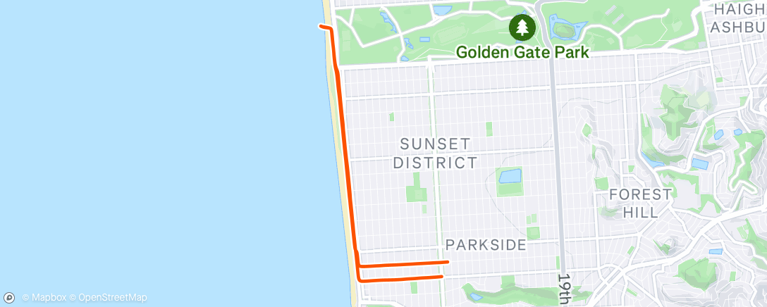 Map of the activity, Afternoon Run