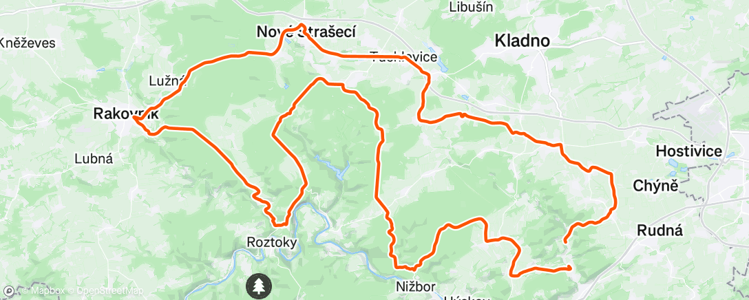 Map of the activity, Lunch Ride