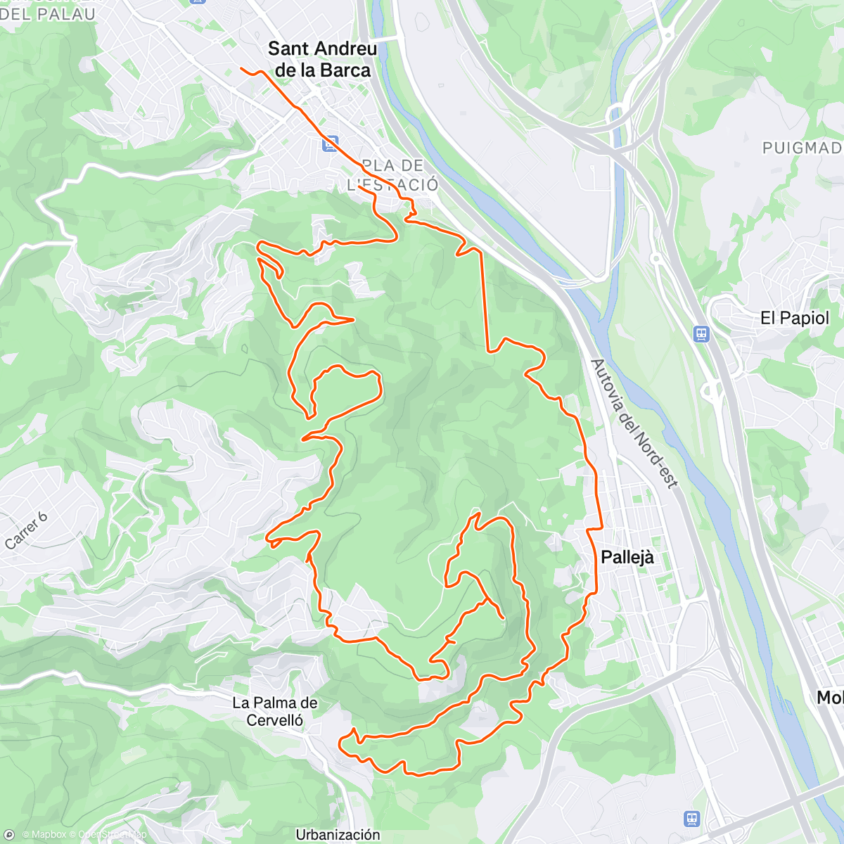 Map of the activity, Rutita por Pallejà