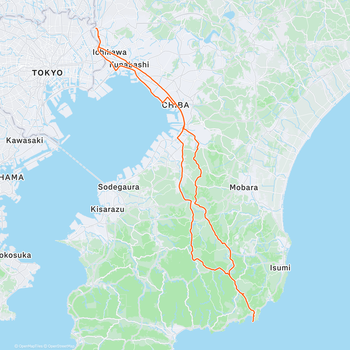 Map of the activity, 勝浦タンタンメンを食べに行こう🍜のライド