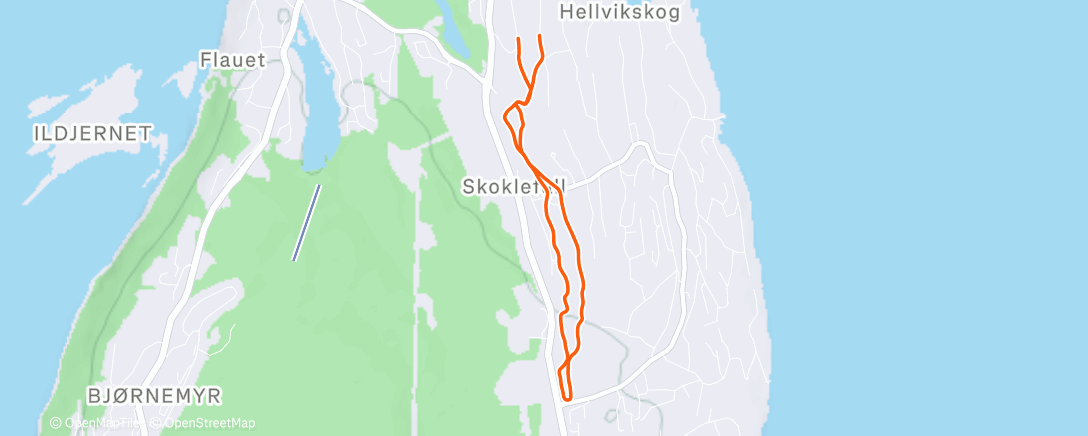 Map of the activity, Mørk tur m Lena & hunden