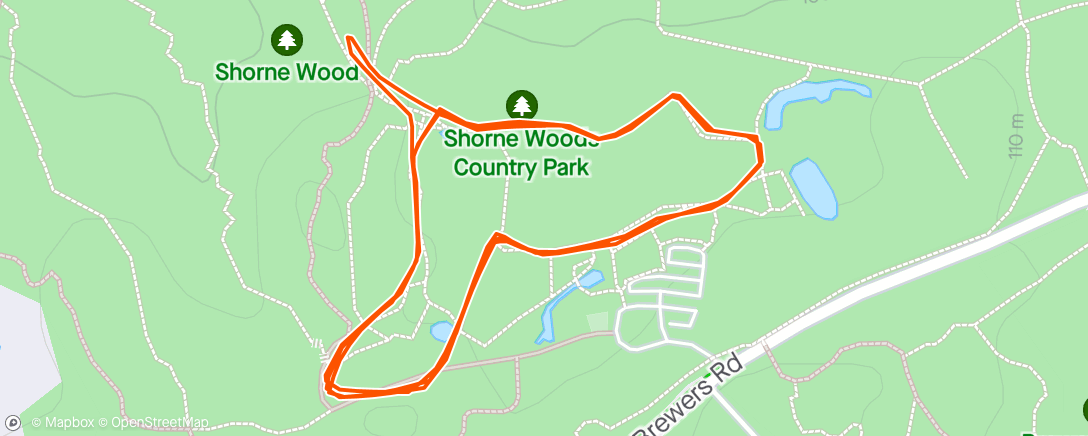 Map of the activity, Shorne !park run