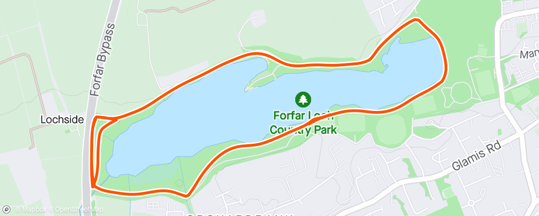 Map of the activity, Forfar Parkrun - 24 Minute Pacer