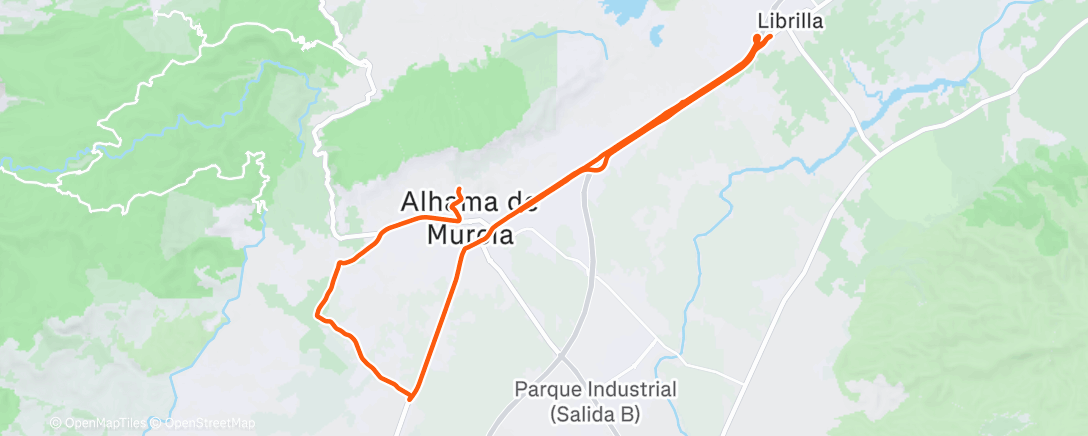 Map of the activity, Bicicleta por la tarde