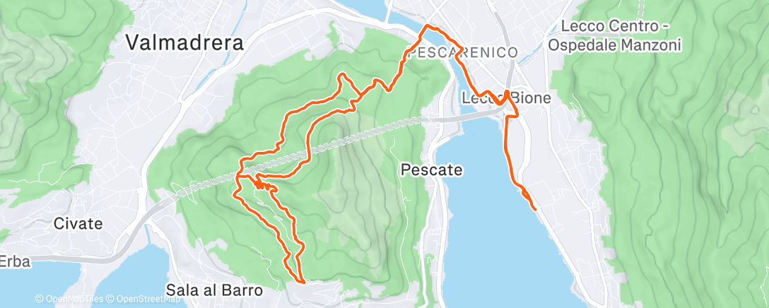 Map of the activity, Trail