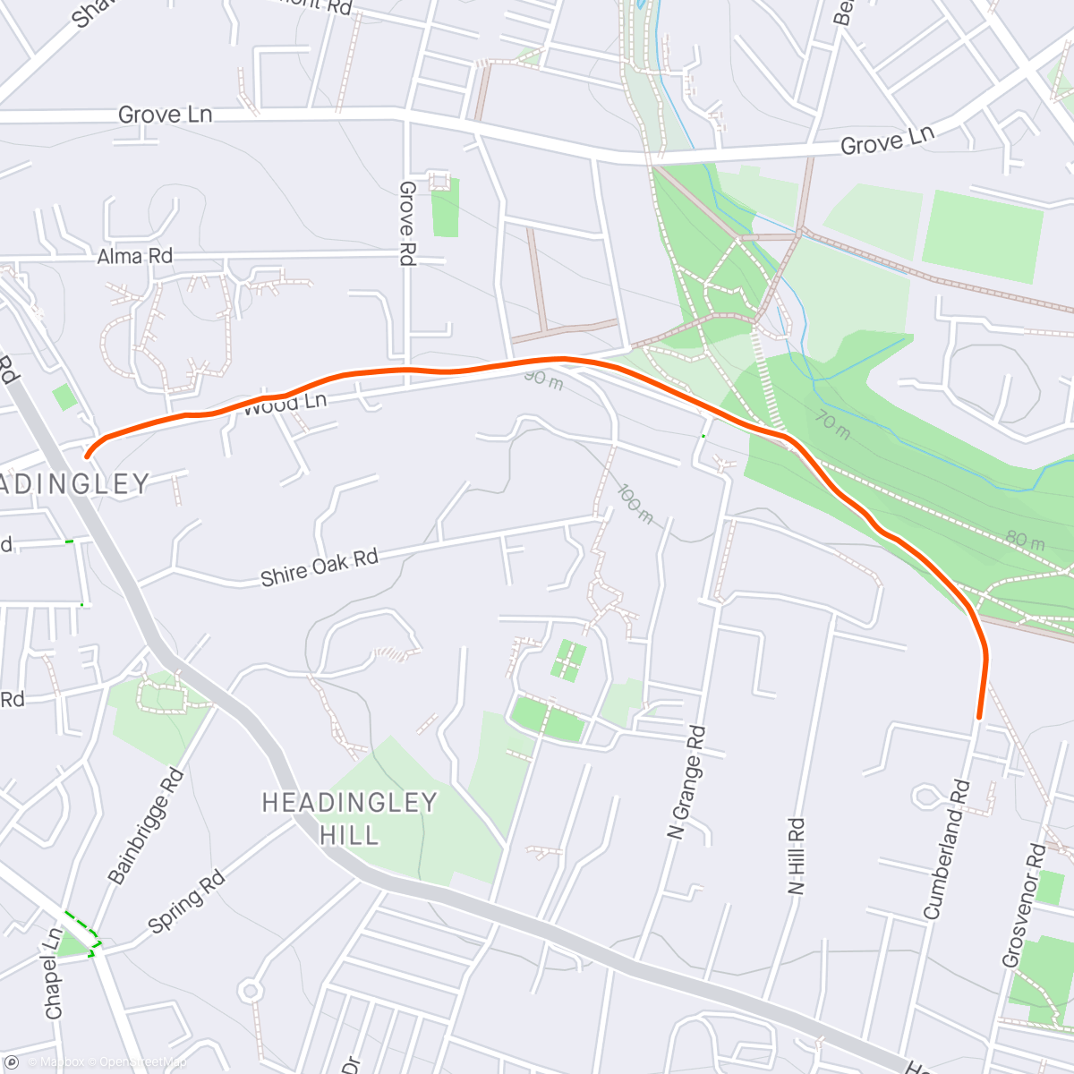 Map of the activity, Run home