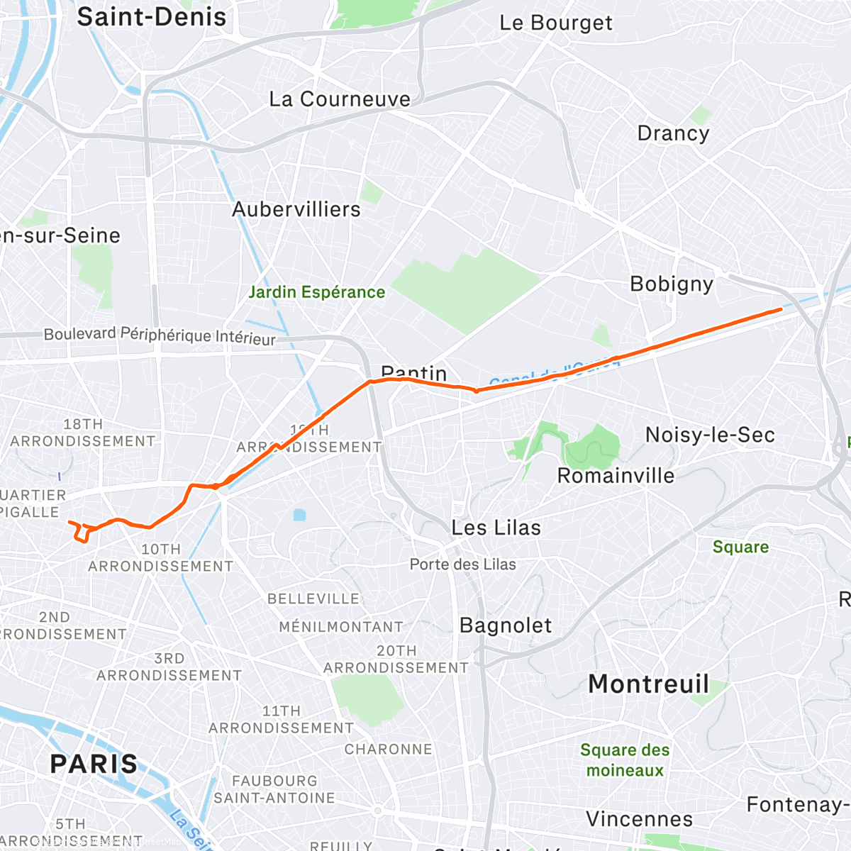 Map of the activity, Bla-bla Run