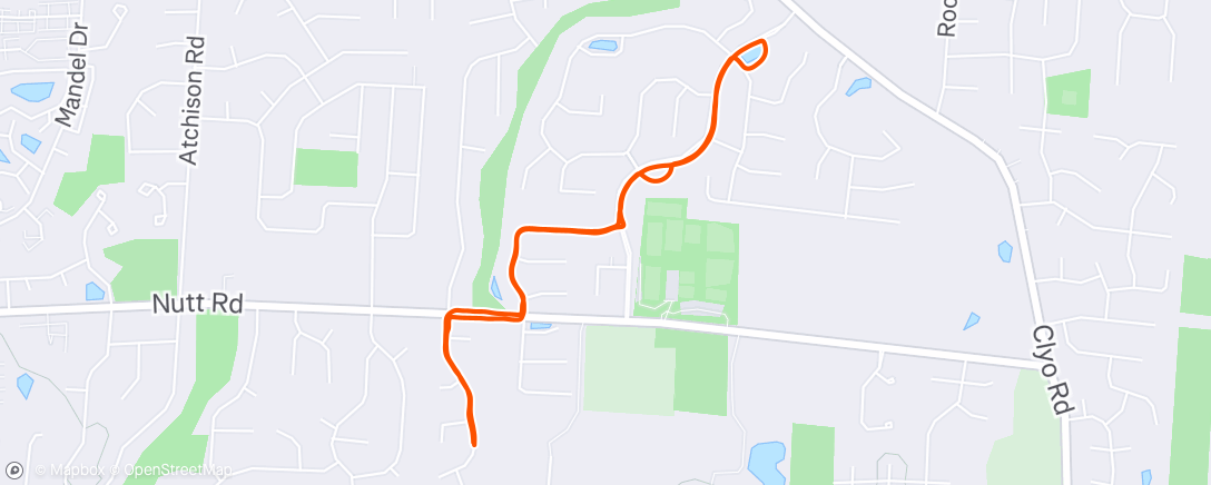 Map of the activity, Evening Run