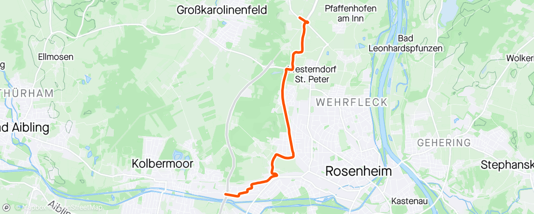 Map of the activity, Mountainbike-Fahrt in der Nacht