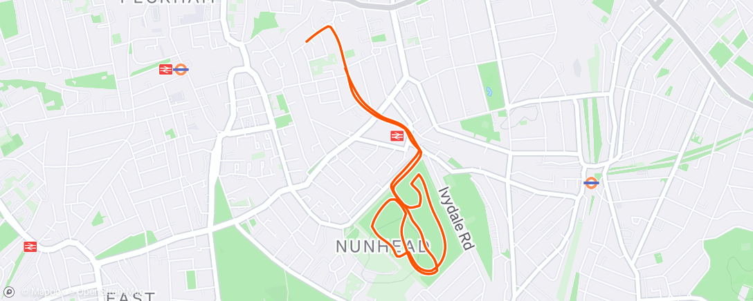 Map of the activity, Afternoon Run